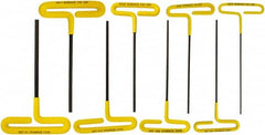 Bondhus - 8 Piece T-Handle Cushion Grip Hex Key Set - Hex Range 3/32 to 1/4", Protanium High Torque Steel - Americas Industrial Supply