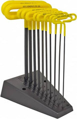 Bondhus - 10 Piece T-Handle Cushion Grip Hex Key Set - Hex Range 3/32 to 3/8", Protanium High Torque Steel - Americas Industrial Supply