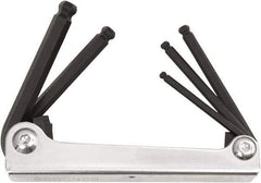 Bondhus - 5 Piece Fold-Up Ball End Hex Key Set - Hex Range 4 to 10mm, Protanium High Torque Steel - Americas Industrial Supply