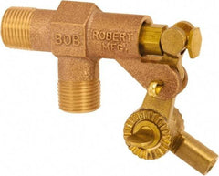 Control Devices - 3/4" Pipe, Brass, Angle Pattern-Single Seat, Mechanical Float Valve - 100 psi, MIP End Connections - Americas Industrial Supply