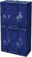 Eagle - 4 Door, 8 Shelf, Blue HDPE Stackable Safety Cabinet for Corrosive Chemicals - 72" High x 36" Wide x 22" Deep, Manual Closing Door, Hole for Lock, 48 Gal Capacity - Americas Industrial Supply