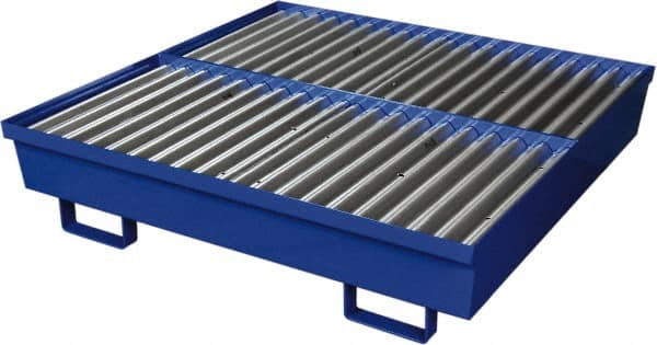 Eagle - 92 Gal Sump, 4,000 Lb Capacity, 4 Drum, Steel Spill Deck or Pallet - 54" Long x 25" Wide x 12" High, 2x4 Drum Configuration - Americas Industrial Supply