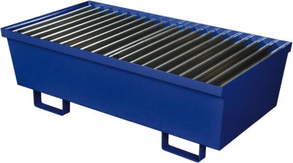 Eagle - 74 Gal Sump, 2,000 Lb Capacity, 2 Drum, Steel Spill Deck or Pallet - 27" Long x 51-1/4" Wide x 13" High, 2x2 Drum Configuration - Americas Industrial Supply