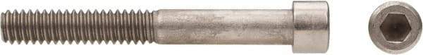Made in USA - 1/4-20 UNC Hex Socket Drive, Socket Cap Screw - Grade 18-8 Stainless Steel, Uncoated, Fully Threaded, 1-1/4" Length Under Head - Americas Industrial Supply