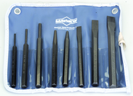 8-Pc. Punch & Chisel Set; includes 3 Punches; 1center punch; 1 solid punch; 3 cold chisels - Americas Industrial Supply