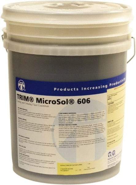 Master Fluid Solutions - Trim MicroSol 606, 5 Gal Pail Cutting & Grinding Fluid - Semisynthetic - Americas Industrial Supply