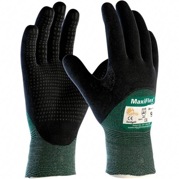 PIP - Size 2XL, ANSI Cut Lvl A2, Puncture Lvl 1, Abrasion Lvl 4, Nitrile Coated Engineered Yarn Cut Resistant Gloves - Palm & Fingers Coated, Knit Wrist, Green, Paired - Americas Industrial Supply
