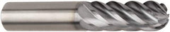 Kennametal - 1/2" Diam, 1" LOC, 6 Flute Solid Carbide Ball End Mill - AlTiN Finish, Single End, 3" OAL, 1/2" Shank Diam, Spiral Flute - Americas Industrial Supply