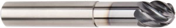 Kennametal - 12mm Diam, 12mm LOC, 6 Flute Solid Carbide Ball End Mill - AlTiN Finish, Single End, 83mm OAL, 12mm Shank Diam, Spiral Flute - Americas Industrial Supply