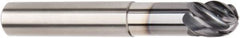 Kennametal - 12mm Diam, 12mm LOC, 6 Flute Solid Carbide Ball End Mill - AlTiN Finish, Single End, 83mm OAL, 12mm Shank Diam, Spiral Flute - Americas Industrial Supply