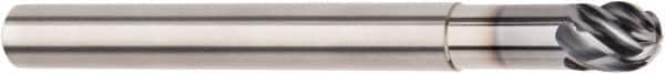 Kennametal - 12mm Diam, 12mm LOC, 6 Flute Solid Carbide Ball End Mill - AlTiN Finish, Single End, 125mm OAL, 12mm Shank Diam, Spiral Flute - Americas Industrial Supply