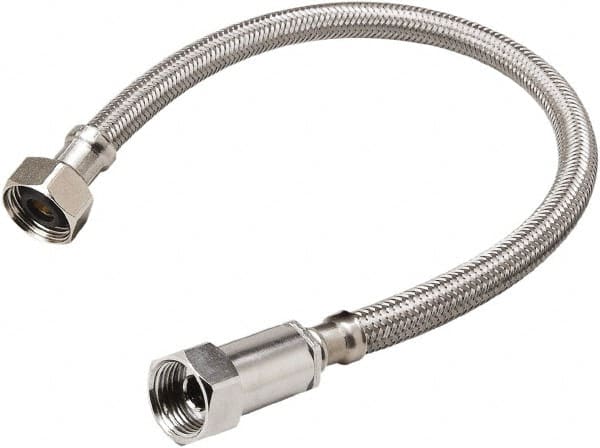 B&K Mueller - 1/2" Compression Inlet, 1/2" FIP Outlet, Stainless Steel Faucet Connector - Use with Faucets - Americas Industrial Supply