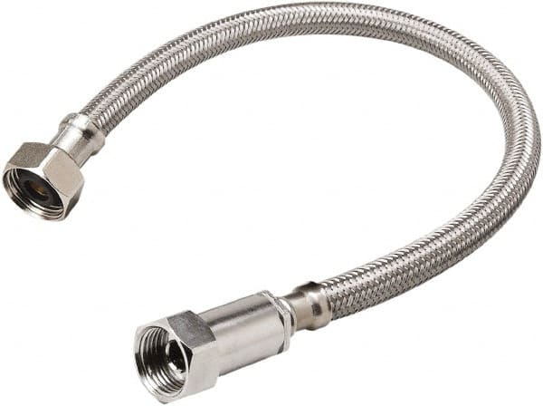 B&K Mueller - 3/8" Compression Inlet, 1/2" FIP Outlet, Stainless Steel Faucet Connector - Use with Faucets - Americas Industrial Supply