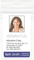 ADVANTUS - Clip-On Badge Holder - Clear - Americas Industrial Supply