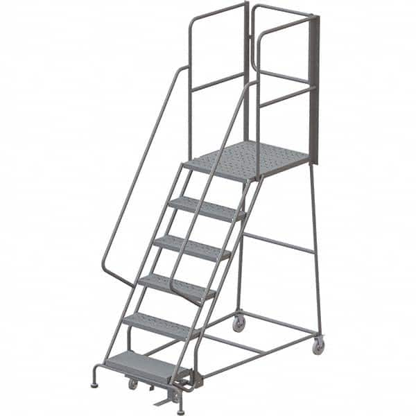 TRI-ARC - Rolling & Wall Mounted Ladders & Platforms Type: Rolling Warehouse Ladder Style: Rolling Platform Ladder - Americas Industrial Supply