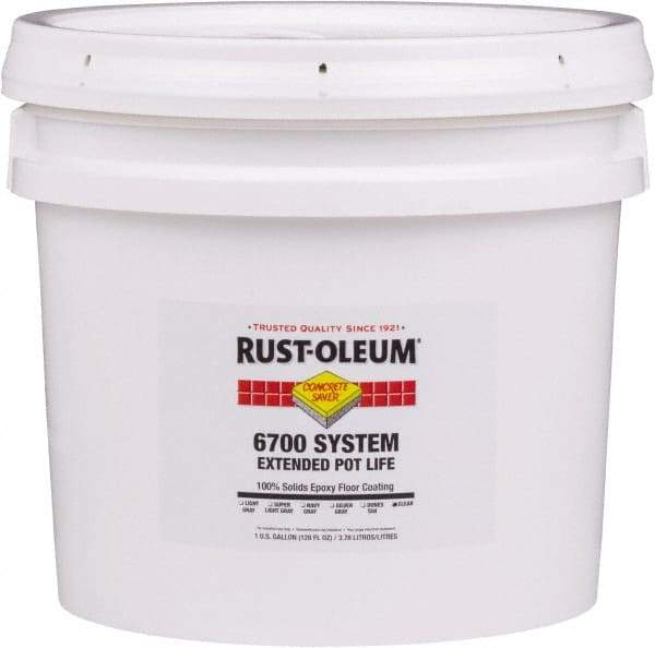 Rust-Oleum - 1 Gal Pail Clear Epoxy Floor Coating - 100 Sq Ft/Gal Coverage, <100 g/L g/L VOC Content, Low Odor & Low VOC - Americas Industrial Supply