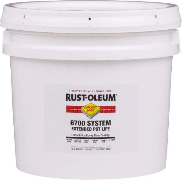 Rust-Oleum - 2 Gal Pail Silver Gray Epoxy Floor Coating - 100 Sq Ft/Gal Coverage, <100 g/L g/L VOC Content, Low Odor & Low VOC - Americas Industrial Supply