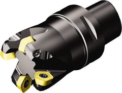 Sandvik Coromant - 69.3mm Cut Diam, 80mm Arbor Hole, 2mm Max Depth of Cut, 19° Indexable Chamfer & Angle Face Mill - 6 Inserts, 419R-1405 Insert, Right Hand Cut, Through Coolant, Series CoroMill 419 - Americas Industrial Supply