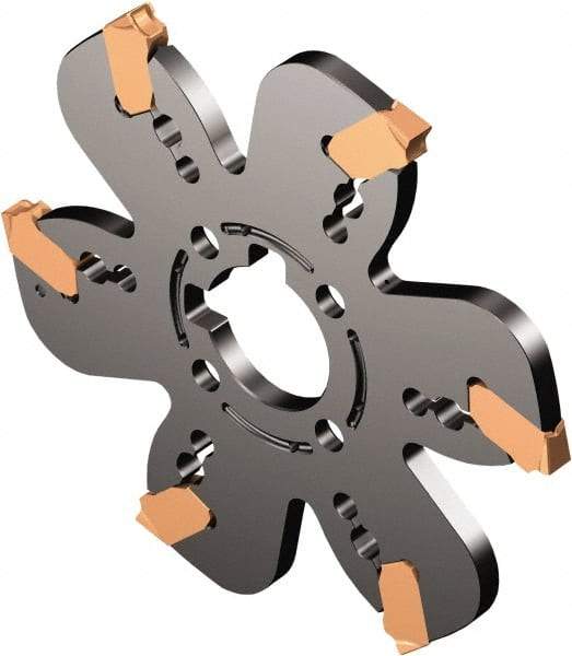 Sandvik Coromant - 0.0787" Cutting Width, 1.2205" Depth of Cut, 125mm Cutter Diam, 1.2598" Hole Diam, Indexable Slotting Cutter - 1.2598" Shank Diam, QD..X..C Toolholder, Right Hand Cutting Direction - Americas Industrial Supply
