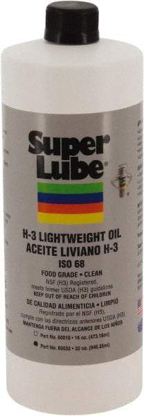 Synco Chemical - 1 Qt Bottle Synthetic Multi-Purpose Oil - -12 to 121°F, SAE 80W, ISO 68, 72-79.5 cSt at 40°C, Food Grade - Americas Industrial Supply