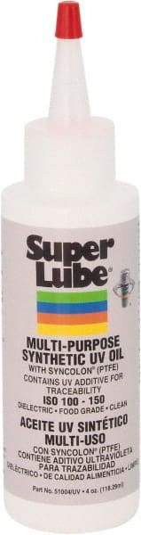 Synco Chemical - 4 oz Bottle Oil with PTFE Direct Food Contact White Oil - Translucent, -45°F to 450°F, Food Grade - Americas Industrial Supply