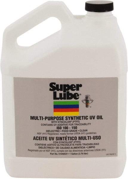 Synco Chemical - 1 Gal Bottle Oil with PTFE Direct Food Contact White Oil - Translucent, -45°F to 450°F, Food Grade - Americas Industrial Supply