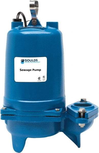 Goulds Pumps - 2 hp, 200 Amp Rating, 200 Volts, Single Speed Continuous Duty Operation, Sewage Pump - 3 Phase, Cast Iron Housing - Americas Industrial Supply