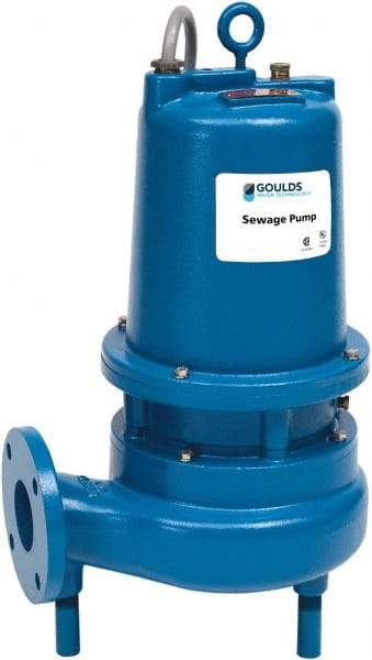 Goulds Pumps - 3 hp, 460 Amp Rating, 460 Volts, Single Speed Continuous Duty Operation, Sewage Pump - 3 Phase, Cast Iron Housing - Americas Industrial Supply