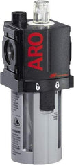 ARO/Ingersoll-Rand - 3/8" NPT, 150 Max psi Compact Modular Lubricator - Polycarbonate Bowl, Aluminum Body, 105 CFM, 125°F Max Temp, 2.2" Long x 2.24" Wide x 5.99" High - Americas Industrial Supply