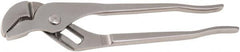 Aven - 9-1/2" OAL, 1-1/4" Max Capacity, 25mm Jaw Length x 1/4" Jaw Width, 4 Position Groove Joint Tongue & Groove Pliers - Serrated Angled Jaws, Angle Head, Stainless Steel Handles - Americas Industrial Supply