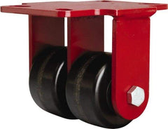 Hamilton - 3-1/4" Diam x 2" Wide x 5-1/4" OAH Top Plate Mount Rigid Caster - Phenolic, 1,400 Lb Capacity, Straight Roller Bearing, 4-1/2 x 6-1/2" Plate - Americas Industrial Supply