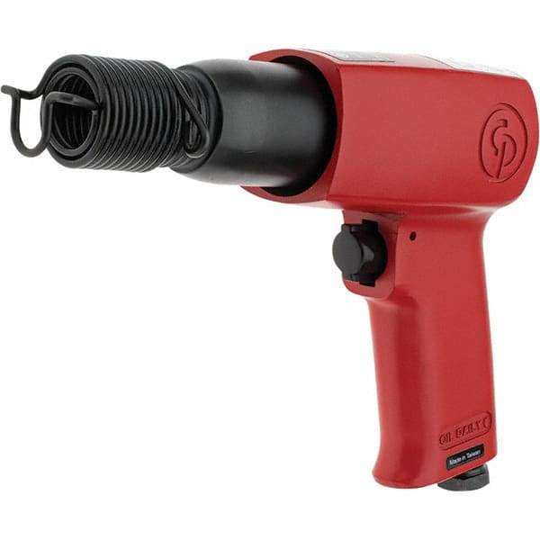 Chicago Pneumatic - 3,000 BPM, 2.6 Inch Long Stroke, Pneumatic Chipping Hammer - 25 CFM Air Consumption, 1/4 NPT Inlet - Americas Industrial Supply