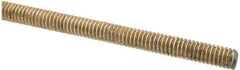 Value Collection - 1/4-20 UNC (Coarse), 3' Long, Alloy Steel Threaded Rod - Yellow Zinc-Plated Finish, Right Hand Thread - Americas Industrial Supply