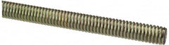 Value Collection - 5/16-18 UNC (Coarse), 6' Long, Alloy Steel Threaded Rod - Yellow Zinc-Plated Finish, Right Hand Thread - Americas Industrial Supply