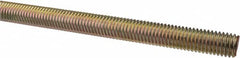 Value Collection - 1/2-13 UNC (Coarse), 6' Long, Alloy Steel Threaded Rod - Yellow Zinc-Plated Finish, Right Hand Thread - Americas Industrial Supply