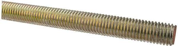 Value Collection - 5/8-11 UNC (Coarse), 6' Long, Alloy Steel Threaded Rod - Yellow Zinc-Plated Finish, Right Hand Thread - Americas Industrial Supply