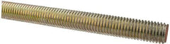 Value Collection - 5/8-11 UNC (Coarse), 6' Long, Alloy Steel Threaded Rod - Yellow Zinc-Plated Finish, Right Hand Thread - Americas Industrial Supply