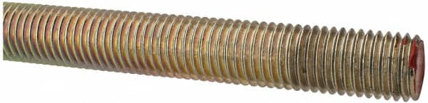 Value Collection - 3/4-10 UNC (Coarse), 6' Long, Alloy Steel Threaded Rod - Yellow Zinc-Plated Finish, Right Hand Thread - Americas Industrial Supply