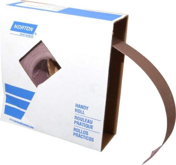 Norton - 2" x 50 Yd 280 Grit Aluminum Oxide Cloth Roll - Extra Fine Grade, J Weighted Backing - Americas Industrial Supply