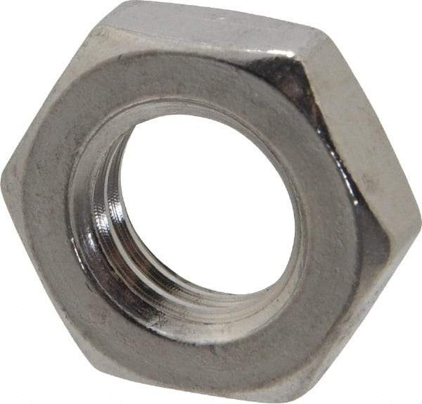 Value Collection - M14x2.00 Metric Coarse Stainless Steel Right Hand Hex Jam Nut - 22mm Across Flats, 7mm High, Uncoated - Americas Industrial Supply