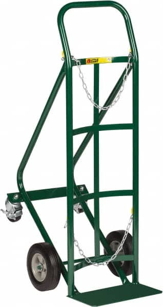 Little Giant - 800 Lb Capacity 40" OAH Cylinder Hand Truck - 8 x 14" Base Plate, Continuous Handle, Steel, Solid Rubber Wheels - Americas Industrial Supply