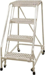 Ballymore - 38" 4 Step Ladder - 300 Lb Capacity, 38" Platform Height, 30" Base Width x 31" Depth, Heavy-Duty Serrated Grating - Americas Industrial Supply