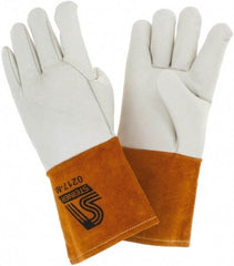 Steiner - Size M Unlined Cowhide Welding Glove - Gauntlet Cuff, Wing Thumb, For MIG/TIG - Americas Industrial Supply
