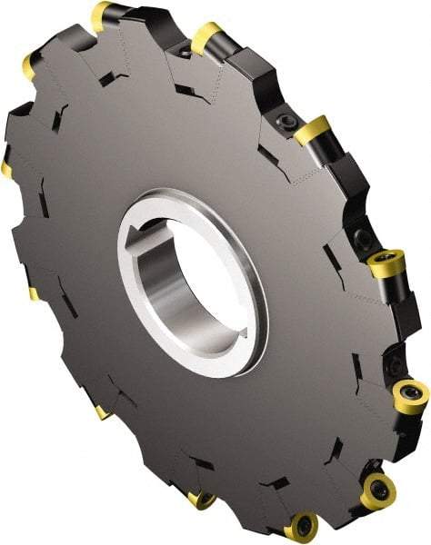 Sandvik Coromant - Arbor Hole Connection, 1/2" Cutting Width, 1.97" Depth of Cut, 154.4mm Cutter Diam, 1-1/2" Hole Diam, 12 Tooth Indexable Slotting Cutter - 1-1/2" Shank Diam, N331.32 Toolholder, Txx.. MQ Insert, Neutral Cutting Direction - Americas Industrial Supply