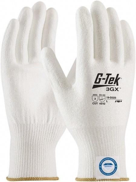 PIP - Size XL (10), ANSI Cut Lvl A3, Puncture Lvl 1, Abrasion Lvl 4, Polyurethane Coated Dyneema Diamond HPPE liner Cut Resistant Gloves - 10.2" Long, Palm & Fingertips Coated, Dyneema Diamond Lining, Knit Wrist, White, Paired - Americas Industrial Supply