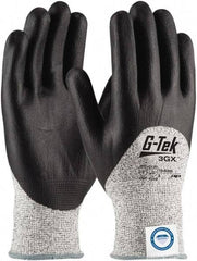 PIP - Size L (9), ANSI Cut Lvl A3, Puncture Lvl 3, Abrasion Lvl 5, Nitrile Coated Dyneema Diamond HPPE liner Cut Resistant Gloves - 9.4" Long, Palm & Fingertips Coated, Dyneema Diamond Lining, Knit Wrist, White/Black, Paired - Americas Industrial Supply
