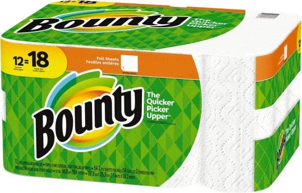 Bounty - Perforated Roll of 2 Ply White Paper Towels - 11" Wide - Americas Industrial Supply