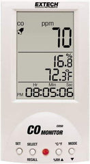 Extech - Audible Alarm, LCD Display, Carbon Monoxide (CO) Meter - Monitors Carbon Monoxide, -10 to 60°C Working Temp, CE Listed - Americas Industrial Supply