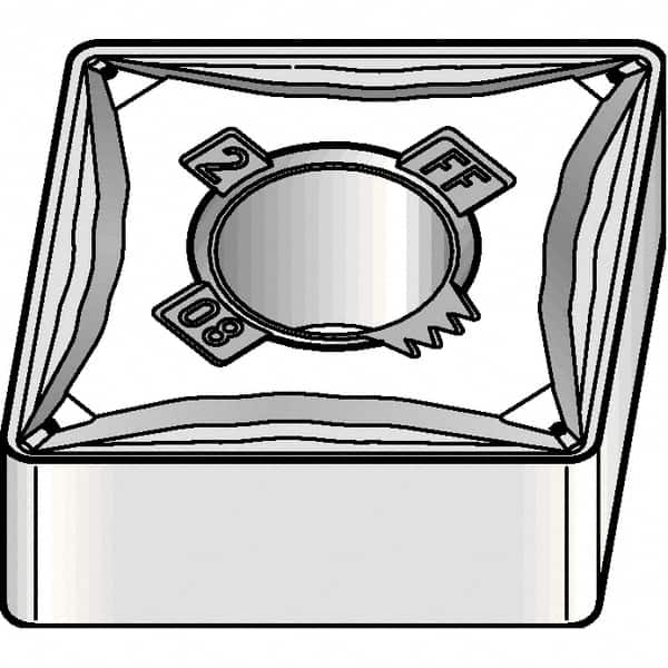 Kennametal - CNMG432 FF Grade KCP10B Carbide Turning Insert - 80° Diamond, 1/2" Inscr Circle, 3/16" Thick, 1/32" Corner Radius - Americas Industrial Supply
