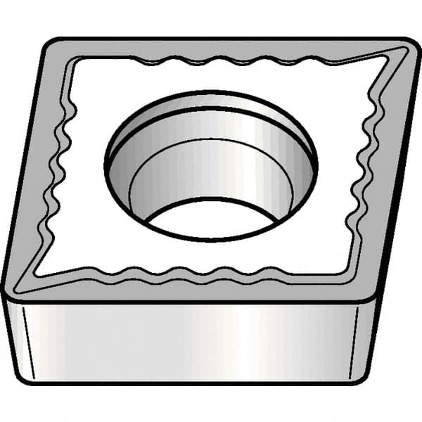 Kennametal - CCMT32.52 UF Grade KCP10B Carbide Turning Insert - TiOCN Finish, 80° Diamond, 3/8" Inscr Circle, 5/32" Thick, 1/32" Corner Radius - Americas Industrial Supply